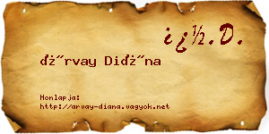 Árvay Diána névjegykártya