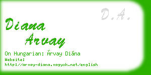 diana arvay business card